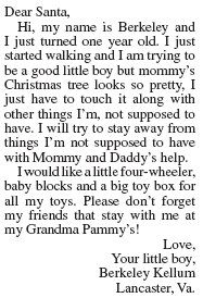 Berkeley's Letter to Santa